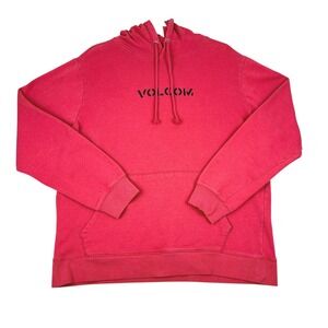 Volcom Pullover Hoodie Sweatshirt Mens XL Red *Read